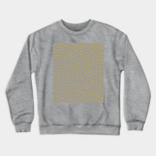 Mustard Yellow Polka Dot Spots on Grey Pattern Crewneck Sweatshirt